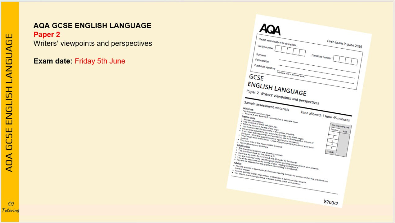 AQA GCSE Paper 2 Exam Paper 'Walkthrough'